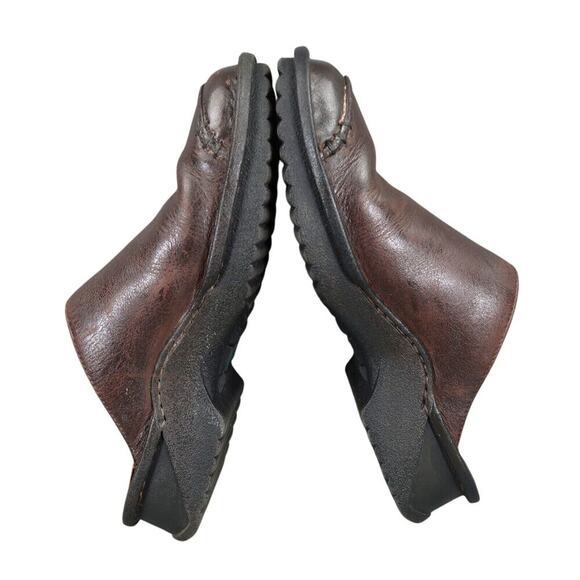 Clarks Shoes Womens 7 Casual Clogs Slip On Leather Brown Retro Classic Comfort - Picture 9 of 13